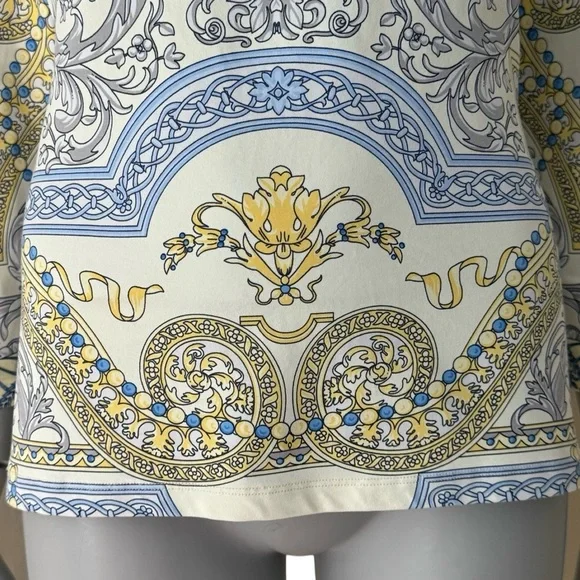 J. MCLAUGHLIN Catalina Cloth Signature Tee Art To Wear Medallion 3/4 Sleeve - Picture 6 of 16